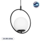  CIRCLE 201-0075 Vintage Κρεμαστό Φωτιστικό Οροφής με Ντουί 1 x E27 AC 220-240V IP20 - Μαύρο & Λευκό - Μ26 x Π26 x Υ29cm