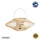 SOREN 02005 Boho Επιτραπέζιο Φωτιστικό Μονόφωτο 1 x E27 AC220-240V IP20 - Φ50 x Υ18cm - Μπεζ Ξύλινο Μπαμπού Πλέγμα - 5 Χρόνια Εγγύηση