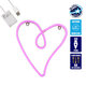 78594 Φωτιστικό Ταμπέλα Φωτεινή Επιγραφή NEON LED Σήμανσης CALLIGRAPHIC HEART LINE 5W με Καλώδιο Τροφοδοσίας USB - Μπαταρίας 3xAAA (Δεν Περιλαμβάνονται) - Ροζ - 1