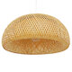 Vintage Κρεμαστό Φωτιστικό Οροφής Μονόφωτο Καφέ Ξύλινο Bamboo Φ60  BERMUDA 01627 - 6
