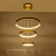 NEMESIS TRIO 61169-DECO Μοντέρνο Κρεμαστό Φωτιστικό Οροφής LED 100W 12123lm 360° AC 220-240V IP20 Ρυθμιζόμενο Λευκό CCT με Χειριστήριο από 2700K έως 6000K Dimmable - Lumileds SMD Chip - Χρυσό Βούρτσας - Μ60 x Π60 x Υ60cm - 3 Χρόνια Εγγύηση - 11