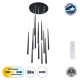  TEARS 61313 Μοντέρνο Κρεμαστό Φωτιστικό Οροφής LED 36W 3960lm 180° AC 220-240V IP20 Ρυθμιζόμενο Λευκό CCT με Χειριστήριο από 2700K έως 6000K Dimmable - Lumileds SMD Chip - Μαύρο - Μ60 x Π60 x Υ51.5cm - 3 Χρόνια Εγγύηση - 1