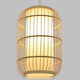 DE PARIS 00893 Vintage Κρεμαστό Φωτιστικό Οροφής Μονόφωτο Μπεζ Ξύλινο Bamboo Φ25 x Υ42cm - 2