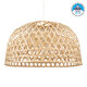 GloboStar® MANGEA 00717 Vintage Κρεμαστό Φωτιστικό Οροφής Μονόφωτο Καφέ Ξύλινο Bamboo Φ100 x Y59cm