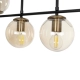 LATTICE 203-0016 Μοντέρνο Φωτιστικό Ράγα Πολύφωτο 6 x E27 IP20 Μαύρο Μέταλλο με Φιμέ Γυάλινες Μπάλες - Μ130 x Π20 x Υ70cm - 9