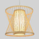 DE PARIS 01632 Vintage Κρεμαστό Φωτιστικό Οροφής Μονόφωτο Μπεζ Ξύλινο Bamboo Φ35 x Y32cm - 2