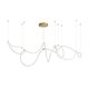 kelvo® GLOW KLV-101-0158 Κρεμαστό Φωτιστικό Οροφής LED 105W 10500lm 360° AC 220-240V IP20 Ρυθμιζόμενο Λευκό CCT με Χειριστήριο από 2700K έως 6000K Dimmable - Lumileds SMD Chip - Χρυσό Πλατίνα - Μ180 x Π180 x Υ110cm - 3 Χρόνια Εγγύηση - 3