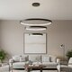 kelvo® NEMESIS KLV-101-0220 Κρεμαστό Φωτιστικό Οροφής LED 120W 12000lm 180° AC 220-240V IP20 Ρυθμιζόμενο Λευκό CCT με Χειριστήριο από 2700K έως 6000K Dimmable - Lumileds SMD Chip - Μαύρο Ματ - Μ80 x Π80 x Υ80cm - 3 Χρόνια Εγγύηση - 2