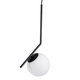MONROE 00959 Μοντέρνο Κρεμαστό Φωτιστικό Οροφής Μονόφωτο Μαύρο - Λευκό Μεταλλικό Μπάλα Φ15 x Υ49cm