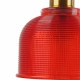Vintage Κρεμαστό Φωτιστικό Οροφής Μονόφωτο Κόκκινο Γυάλινο Διάφανο Καμπάνα με Χρυσό Ντουί Φ14  SEGRETO RED 01450 - 7