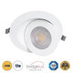 LEXIS JOINT 60989 Χωνευτό LED Κινούμενο Spot Downlight 12W 1140lm 45° AC 220-240V IP44 Φ15.8cm x Υ4.1cm - Στρόγγυλο - Λευκό - Θερμό Λευκό 2700K - Bridgelux Chip - TÜV Certified Driver - 5 Years Warranty