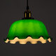 NOSTALGIA 00767 Vintage Κρεμαστό Φωτιστικό Οροφής Μονόφωτο Πράσινο Γυάλινο Καμπάνα με Χρυσό Ντουί Φ26 x Υ20cm - 2