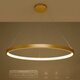 kelvo® NEMESIS KLV-101-0216 Κρεμαστό Φωτιστικό Οροφής LED 75W 7500lm 180° AC 220-240V IP20 Ρυθμιζόμενο Λευκό CCT με Χειριστήριο από 2700K έως 6000K Dimmable - Lumileds SMD Chip - Χρυσό Πλατίνα - Μ100 x Π100 x Υ4cm - 3 Χρόνια Εγγύηση - 12