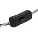 WHIP 77670 Μοντέρνο DIY Φωτιστικό με Υφασμάτινο Καλώδιο, με Διακόπτη On/Off AC 220-240V IP20 - Ασημί & Μαύρο - Μ140 x Π2.7 x Υ1.9cm - 3