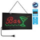75690 Φωτιστικό Ταμπέλα LED Σήμανσης BAR WITH COCTAIL με Πρίζα AC 230V Μ48xΠ25xΥ2cm