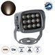 FLOODXENA 90122 Προβολέας Σποτ Wall Washer LED 12W 1380lm 10° AC 220-240V Αδιάβροχο IP65 Φυσικό Λευκό 4500K - Bridgelux SMD Chip - Γκρι Ανθρακί Ματ - Μ13.5 x Π11.5 x Υ15cm - 3 Χρόνια Εγγύηση - 1