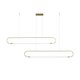 kelvo® GLOW KLV-101-0178 Κρεμαστό Φωτιστικό Οροφής LED 28W 2800lm 360° AC 220-240V IP20 Ρυθμιζόμενο Λευκό CCT με Χειριστήριο από 2700K έως 6000K Dimmable - Lumileds SMD Chip - Χρυσό Πλατίνα - Μ167 x Π7 x Υ24cm - 3 Χρόνια Εγγύηση - 8