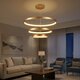 kelvo® NEMESIS KLV-101-0222 Κρεμαστό Φωτιστικό Οροφής LED 120W 12000lm 180° AC 220-240V IP20 Ρυθμιζόμενο Λευκό CCT με Χειριστήριο από 2700K έως 6000K Dimmable - Lumileds SMD Chip - Χρυσό Πλατίνα - Μ80 x Π80 x Υ80cm - 3 Χρόνια Εγγύηση