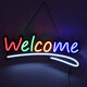 85861 Φωτιστικό Ταμπέλα Φωτεινή Επιγραφή NEON LED Σήμανσης Animated WELCOME 30W AC 230V με Διακόπτη On/Off και Ασύρματο Χειριστήριο IR Κόκκινο - Πράσινο - Κίτρινο - Μπλε - Λευκό - 5