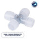 70663 Σύνδεσμος Cross (+) για RGB Φωτοσωλήνα LED 360° Degree DC 230V 2 Pin Αδιάβροχος IP68 - 1