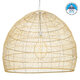 MALIBU 00974 Vintage Κρεμαστό Φωτιστικό Οροφής Μονόφωτο Μπεζ Ξύλινο Bamboo Φ97 x Y86cm