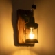 BRASRA 01204 Vintage Φωτιστικό Τοίχου - Απλίκα με Ντουί 1 x E27 AC 220-240V IP20 - Καφέ & Μαύρο - Μ15 x Π20 x Υ30cm - 2