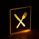 SENSATI 75660 Φωτιστικό Τοίχου Ένδειξης RESTAURANT FORK & KNIFE LED 1W AC 220-240V IP20 - Σώμα Αλουμινίου - Μ11 x Π11 x Υ3cm - Πορτοκαλί - 5