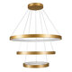 NEMESIS TRIO 61172-DECO Κρεμαστό Φωτιστικό Δαχτυλίδι-Κύκλος LED CCT 120W 14723lm 360° AC 220-240V - Εναλλαγή Φωτισμού μέσω Τηλεχειριστηρίου All In One Ψυχρό 6000k+Φυσικό 4500k+Θερμό 2700k Dimmable Φ40+60+80cm - Χρυσό Βούρτσας - 5