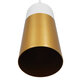 Μοντέρνο Κρεμαστό Φωτιστικό Οροφής Μονόφωτο Λευκό - Χρυσό Μεταλλικό Καμπάνα Φ14  PALAZZO GOLD WHITE 01524 - 6