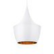 SHANGHAI WHITE 01026-A Μοντέρνο Κρεμαστό Φωτιστικό Οροφής Μονόφωτο 1 x E27 Λευκό Μεταλλικό Καμπάνα Φ25 x Υ30cm - 1