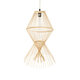 YOSHI 01928 Boho Κρεμαστό Φωτιστικό Οροφής Μονόφωτο 1 x E27 AC220-240V IP20 - Φ35 x Υ60cm - Μπεζ Ξύλινο Πλέγμα - 6