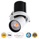VIRGO-B 60311 Χωνευτό LED Spot Downlight TrimLess Φ13.5cm 20W 2500lm 36° AC 220-240V IP20 Φ13.5cm x Υ14cm - Στρόγγυλο - Λευκό με Μαύρο Κάτοπτρο - Θερμό Λευκό 2700K - Bridgelux COB - 5 Years Warranty