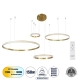  DIAMOND TETRA 61149 Μοντέρνο Κρεμαστό Φωτιστικό Οροφής LED 150W 15000lm 360° AC 220-240V IP20 Ρυθμιζόμενο Λευκό CCT με Χειριστήριο από 2700K έως 6000K Dimmable - Lumileds SMD Chip - Χρυσό Βούρτσας - Μ150 x Π150 x Υ120cm - 3 Χρόνια Εγγύηση - 2