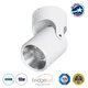 DETRONIC 60500 Επιφανειακό Κινούμενο Spot Downlight LED 10W 1350lm 24° AC 220-240V IP20 Φ9cm x Υ16cm - Στρόγγυλο - Λευκό - Ψυχρό Λευκό 6000K - Bridgelux COB - TÜV Certified Driver - 5 Χρόνια Εγγύηση