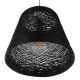 Vintage Κρεμαστό Φωτιστικό Οροφής Μονόφωτο Μαύρο Ξύλινο Ψάθινο Rattan Φ32  ALMA 01563 - 5