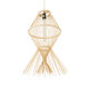 YOSHI 01928 Boho Κρεμαστό Φωτιστικό Οροφής Μονόφωτο 1 x E27 AC220-240V IP20 - Φ35 x Υ60cm - Μπεζ Ξύλινο Πλέγμα - 5