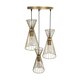 FLIXIO 201-0126 Vintage Κρεμαστό Φωτιστικό Οροφής με Ντουί 3 x E27 AC 220-240V IP20 - Χρυσό - Μ40 x Π40 x Υ70cm - 5