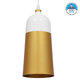Μοντέρνο Κρεμαστό Φωτιστικό Οροφής Μονόφωτο Λευκό - Χρυσό Μεταλλικό Καμπάνα Φ14  PALAZZO GOLD WHITE 01524 - 1