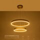 kelvo® VENOM KLV-101-0198 Κρεμαστό Φωτιστικό Οροφής LED 75W 7500lm 120° AC 220-240V IP20 Ρυθμιζόμενο Λευκό CCT με Χειριστήριο από 2700K έως 6000K Dimmable - Lumileds SMD Chip - Χρυσό Πλατίνα - Μ60 x Π60 x Υ40cm - 3 Χρόνια Εγγύηση - 13