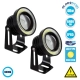 MOTOFLOOD 81634 Προβολάκι LED 30W/60W 3200lm/6400lm 45° DC 12V Αδιάβροχο IP65 Ψυχρό Λευκό 6000K - CREE COB Chip - Μ8.8 x Π8.8 x Υ7cm - Πακέτο 2 Τεμαχίων - 2 Χρόνια Εγγύηση