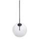 MONROE 00957 Μοντέρνο Κρεμαστό Φωτιστικό Οροφής Μονόφωτο Μαύρο - Λευκό Μεταλλικό Μπάλα Φ30 x Υ75cm - 6