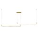 kelvo® LINARIA KLV-101-0260 Κρεμαστό Φωτιστικό Οροφής LED 72W 7200lm 180° AC 220-240V IP20 Ρυθμιζόμενο Λευκό CCT με Χειριστήριο από 2700K έως 6000K Dimmable - Lumileds SMD Chip - Σατινέ Χρυσό Βούρτσας - Μ220 x Π4 x Υ25cm - 3 Χρόνια Εγγύηση - 3