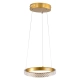 DIAMOND 61127 Μοντέρνο Κρεμαστό Φωτιστικό Οροφής LED 20W 2356lm 360° AC 220-240V IP20 Ρυθμιζόμενο Λευκό CCT με Χειριστήριο από 2700K έως 6000K Dimmable - Lumileds SMD Chip - Χρυσό Βούρτσας - Μ25 x Π25 x Υ3cm - 3 Χρόνια Εγγύηση - 4