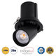 VIRGO-B 60313 Χωνευτό LED Spot Downlight TrimLess Φ13.5cm 20W 2500lm 36° AC 220-240V IP20 Φ13.5cm x Υ14cm - Στρόγγυλο - Μαύρο - Θερμό Λευκό 2700K - Bridgelux COB - 5 Years Warranty