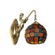 MERMAID 02389 Vintage Φωτιστικό Τοίχου - Απλίκα με Ντουί 1 x E27 AC 220-240V IP20 - Μπρούτζινο & Πολύχρωμο - Μ17 x Π30 x Υ27cm - 1