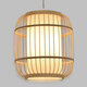 DE PARIS 01633 Vintage Κρεμαστό Φωτιστικό Οροφής Μονόφωτο Μπεζ Ξύλινο Bamboo Φ26 x Y32cm - 2