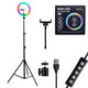 75801 Professional Digital Ring Light Φ26cm LED SMD 30W 3000lm 180° DC 5V με Καλώδιο Τροφοδοσίας USB - Ενσωματωμένο Χειριστήριο Εναλλαγής Χρωμάτων & 1 Βάση Τηλεφώνου - Πολύχρωμο RGBW+WW Dim - 8