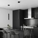 kelvo® CANAL KLV-101-0070 Κρεμαστό Φωτιστικό Οροφής LED 7W 700lm 36° AC 220-240V IP20 Θερμό Λευκό 2700K - Bridgelux COB Chip & TÜV SÜD Driver - Μαύρο Ματ - Μ4 x Π4 x Υ30cm - 5 Χρόνια Εγγύηση - 2