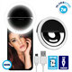Selfie Ring Light LED SMD 2W 200 lm Μαύρο Σώμα με Ενσωματωμένη Επαναφορτιζόμενη Μπαταρία 500mAh & Καλώδιο Φόρτισης Micro USB Ψυχρό Λευκό 6000 K για Κινητό Τηλέφωνο και Tablet 79043
