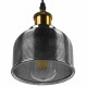 Vintage Κρεμαστό Φωτιστικό Οροφής Μονόφωτο Μαύρο Γυάλινο Διάφανο Καμπάνα με Χρυσό Ντουί Φ14  SEGRETO BLACK 01449 - 5